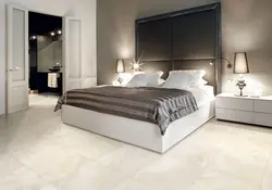 Porcelain tiles on the floor in the bedroom photo