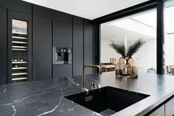 Kitchen design black marble