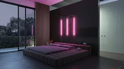 Фото спальной комнаты ночью