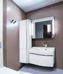 Kiçik vanna otağı fotoşəkili üçün lavabo ilə kabinet