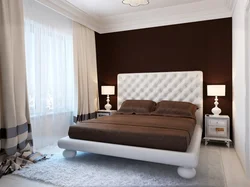 Bedroom in dark and light colors photo