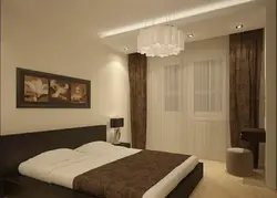 Bedroom In Dark And Light Colors Photo