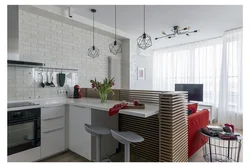 Small corner kitchen in studio design
