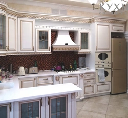 Classic light kitchens with patina corner photo