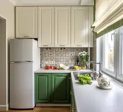 Kitchen Interior With Green Refrigerator