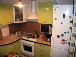 Kitchen in Khrushchev with microwave photo