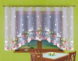 Inexpensive short curtains for the kitchen photo