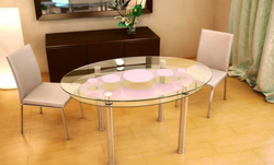 Round Glass Tables For Kitchen Photo