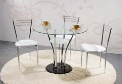 Round glass tables for kitchen photo