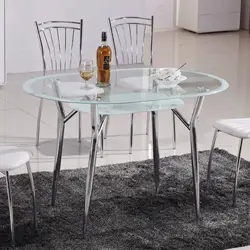 Round Glass Tables For Kitchen Photo