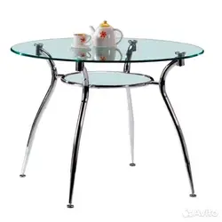 Round glass tables for kitchen photo