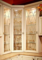 Kitchen display case for dishes photo