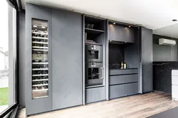 Wine cabinet in the kitchen interior