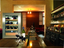 Wine cabinet in the kitchen interior