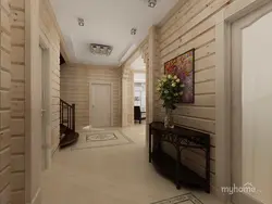 Entrance hall in a house made of timber design