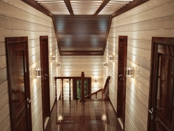 Entrance Hall In A House Made Of Timber Design