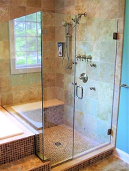 Shower tray in the bathroom photo design