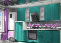 Kitchen fronts with flowers photo