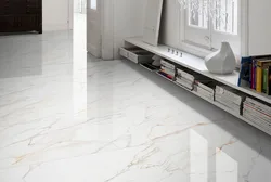 Marble-Effect Porcelain Tiles On The Kitchen Floor Photo