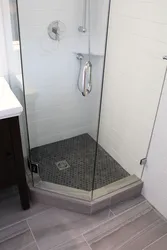 Shower trays in the bathroom interior photo