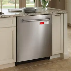 Freestanding dishwasher in the kitchen photo