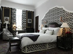 Bedroom with patterns photo