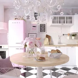 Beige pink kitchen photo