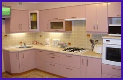 Beige pink kitchen photo