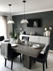 Gray chairs in the kitchen interior photo
