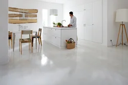 Light linoleum in the kitchen interior photo