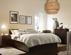 Brown Bed In The Bedroom Interior Photo