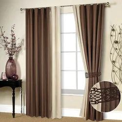 Beige-Brown Curtains For The Bedroom Photo