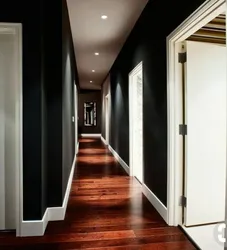 Photo Of A Hallway With A Black Floor