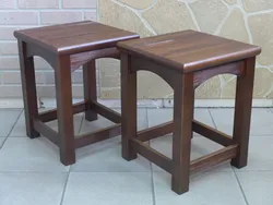 Stools For The Kitchen Made Of Wood Photo