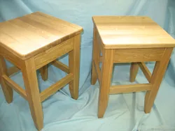 Stools for the kitchen made of wood photo