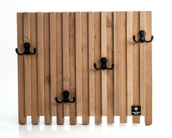 Slats in the hallway and hangers photo