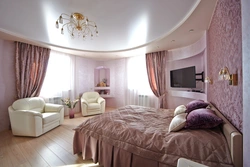 Venetian plaster in the bedroom photo