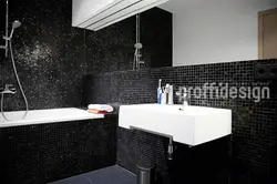 Черная мозаика в ванной дизайн