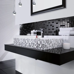 Black mosaic bathroom design