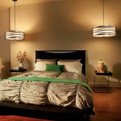Свисающие светильники в спальне фото