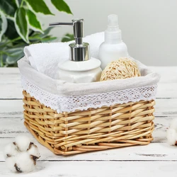 Wicker baskets in the bathroom photo