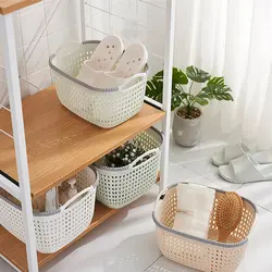 Плетеные корзины в ванной фото