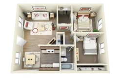 Apartment with two bathrooms photo