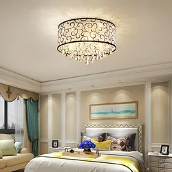 Chandeliers in a classic bedroom interior