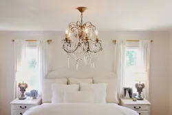 Chandeliers in a classic bedroom interior