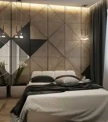 Mirror wall in the bedroom interior photo