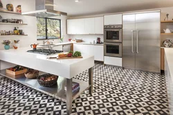 PVC tiles in the kitchen interior