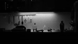 Photo Of The Kitchen At Night