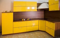 Yellow countertop in the kitchen photo