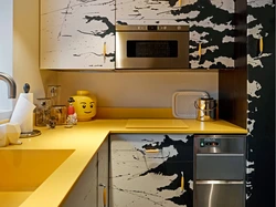 Yellow Countertop In The Kitchen Photo
